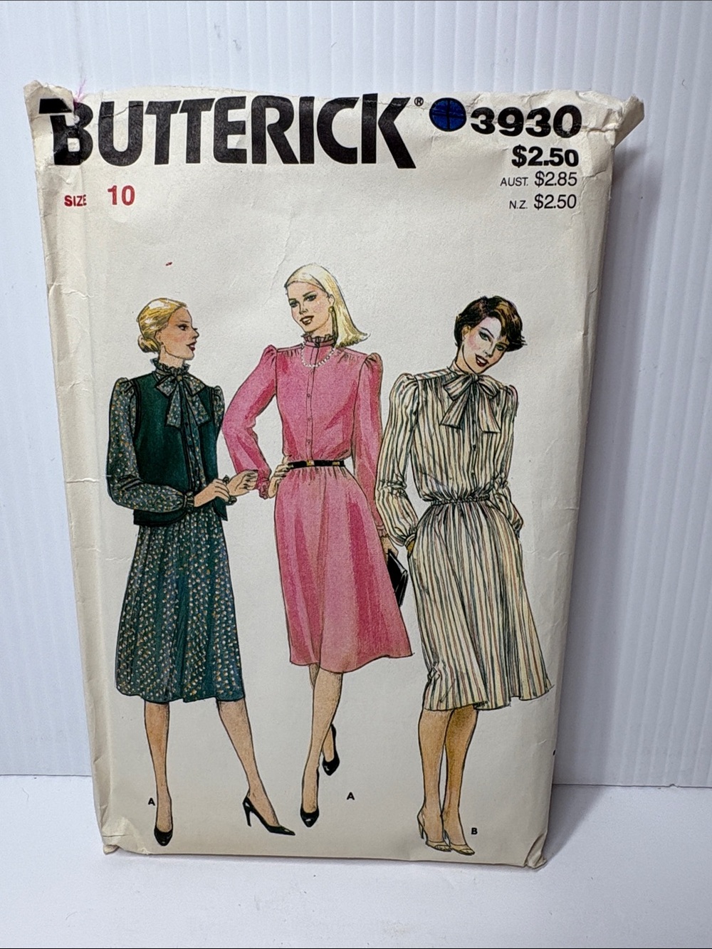 Butterick Sewing Patterns 3930 Vest & Dress size 10 Vintage